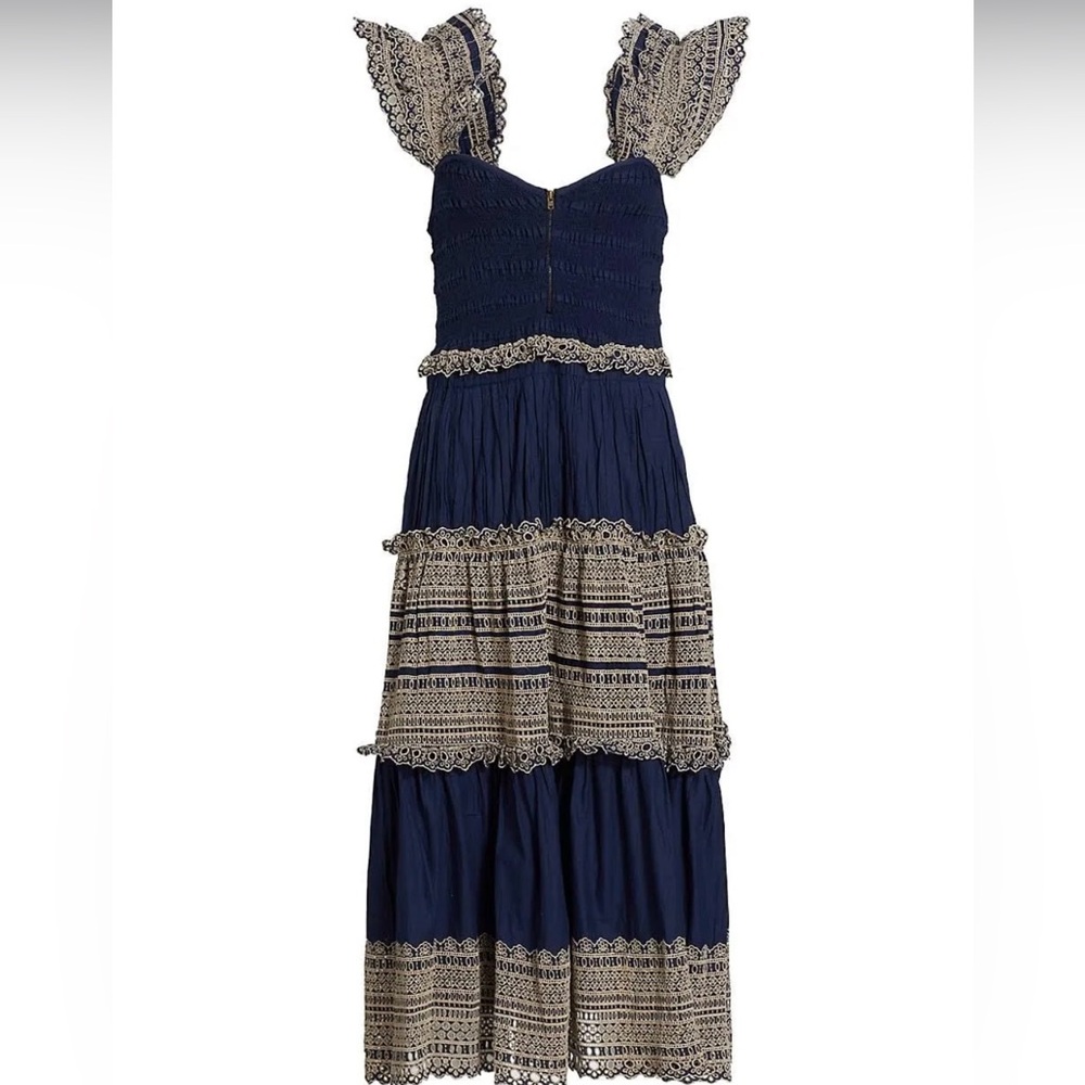 Sea New York Marley Pleated Sleeveless Dress in Navy size small